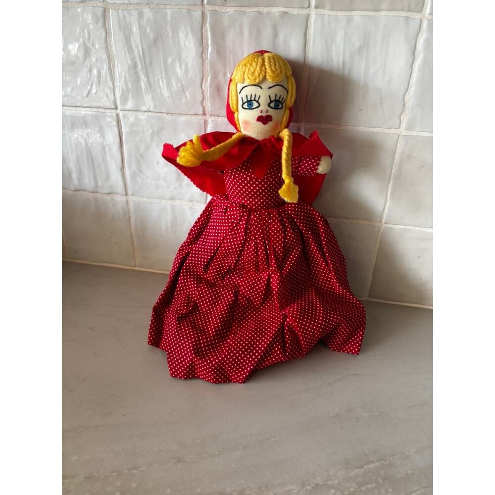 Vintage Little Red Riding Hood Grandma Topsy Turvy Flip Doll Folk Art Story Doll